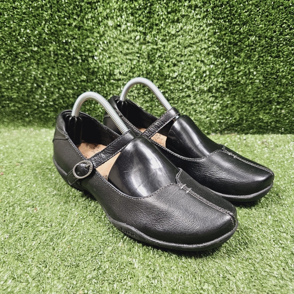 Taos Ta Dah Black Leather Mary Jane Slip On Comfort Shoes Womens Size 6